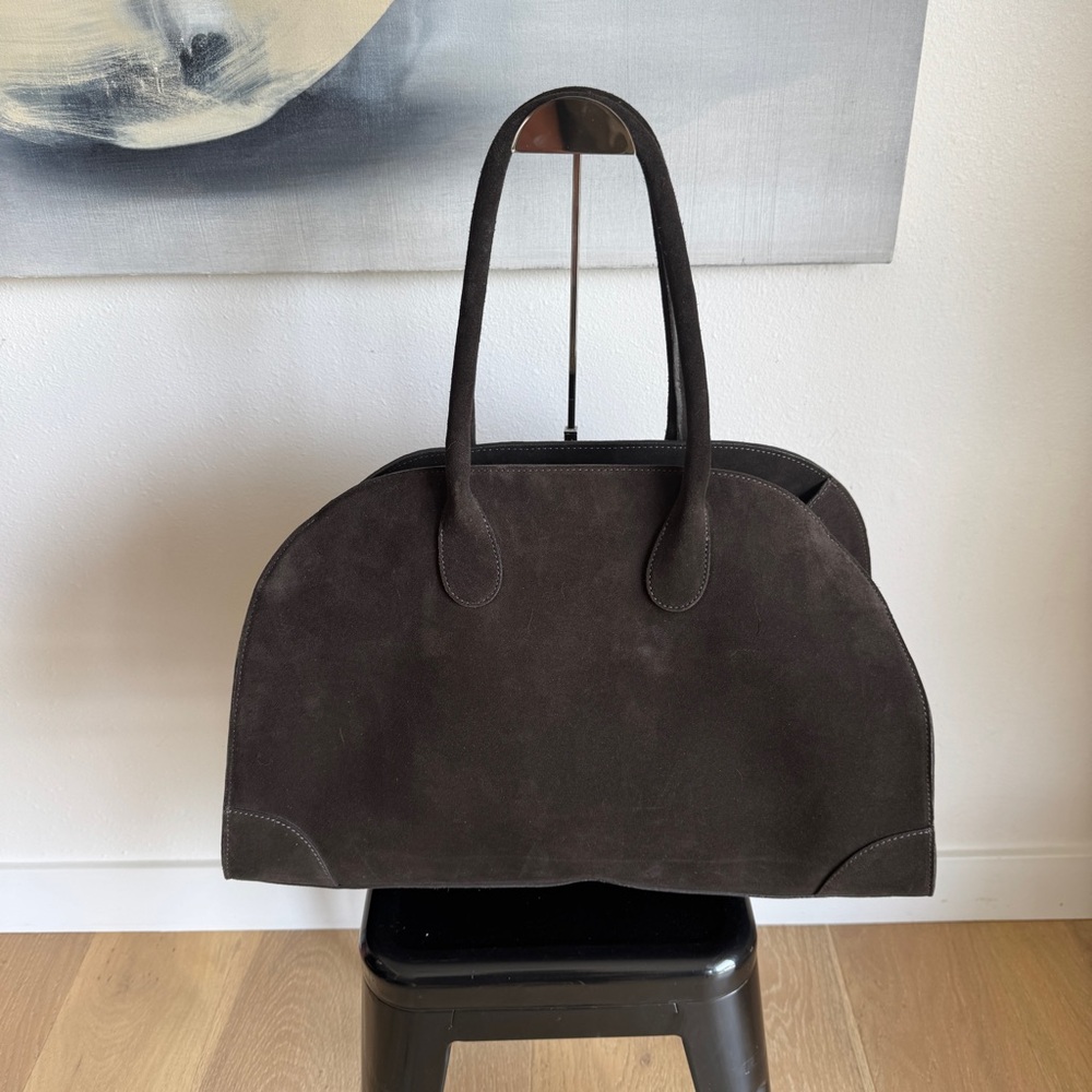 COS Studio Bowling Bag 🤎 Dark Brown 100% Real Leather Suede